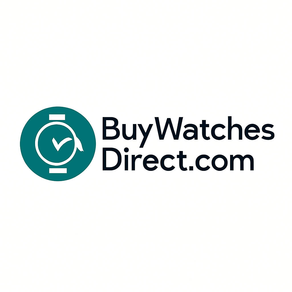 Domain name BuyWatchesDirect.com displayed on a web page, representing the Nameify brand for watch-related online stores.