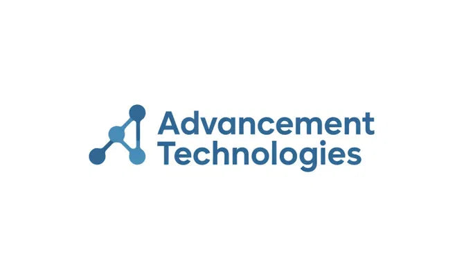 Domain name advancementtechnologies.com displayed on a computer screen, representing the Nameify brand for digital branding and web presence.