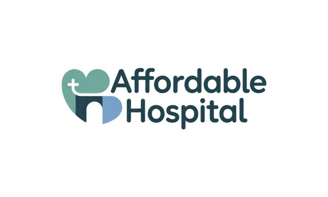 Image of the domain affordablehospital.com, a web address displayed on a digital screen with the Nameify branding.