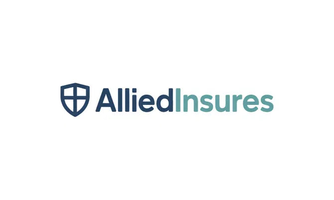 Screenshot of alliedinsures.com domain website displayed on a computer screen, showcasing the AlliedInsures.com homepage.