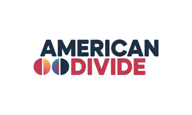 Screenshot of the AmericanDivide.com domain homepage, showcasing the website's logo and header design.