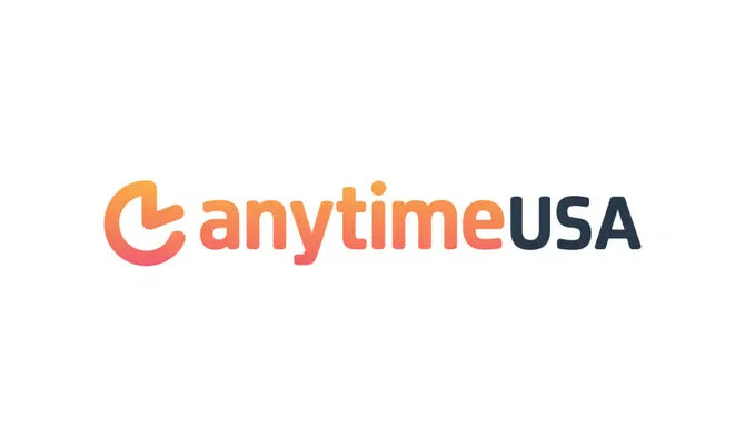 Logo image of AnytimeUSA.com domain featuring the Nameify brand in a modern design.