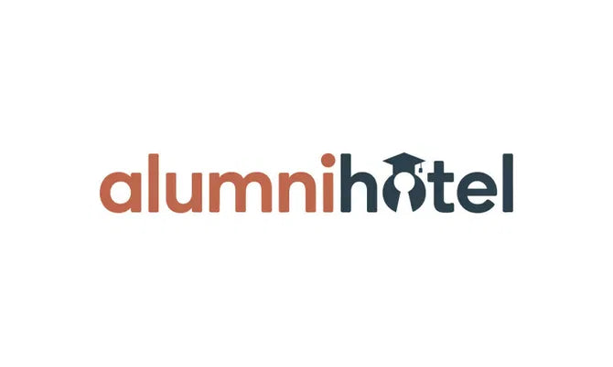 Nameify AlumniHotel.com domain logo featuring the website's branding and design elements.
