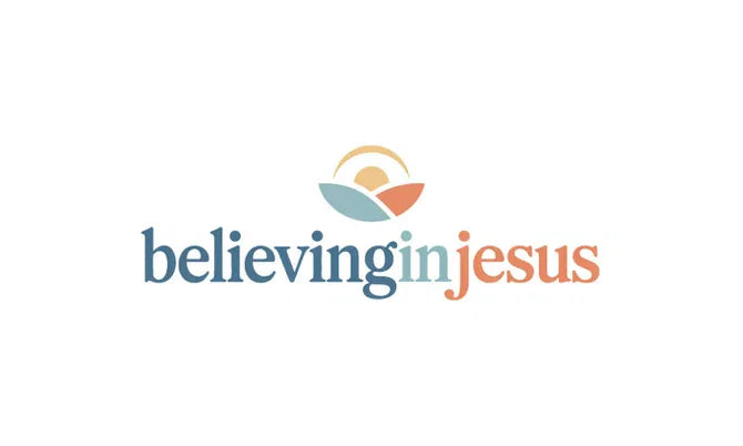 Logo image for BelievingInJesus.com domain by Nameify featuring a spiritual design with religious themes.