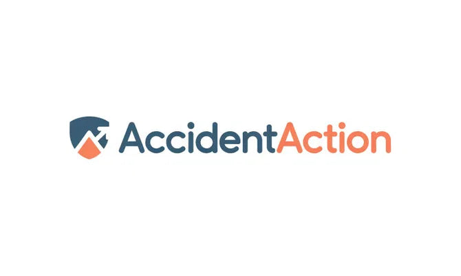 Logo image of AccidentAction.com domain with Nameify branding, featuring a professional design and modern typography.