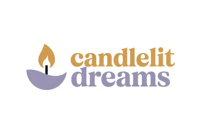 Logo image of CandleLitDreams.com domain featuring the Nameify brand, with a candlelit-themed design and soft lighting.
