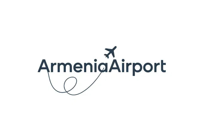 ArmeniaAirport.com domain logo featuring the Nameify brand, with a clean design and ArmeniaAirport branding on a white background.