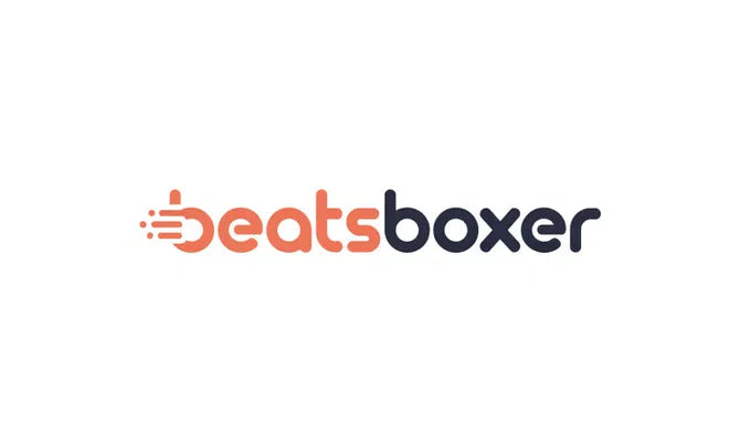 Nameify BeatsBoxer domain logo featuring the brand name and modern design on a sleek background.