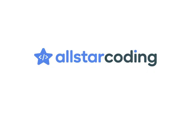 AllStarCoding.com domain logo with Nameify branding, featuring a modern design and a sleek, professional appearance.
