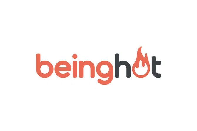 BeingHot.com domain logo from Nameify featuring a modern design with the BeingHot branding on a professional logo image.