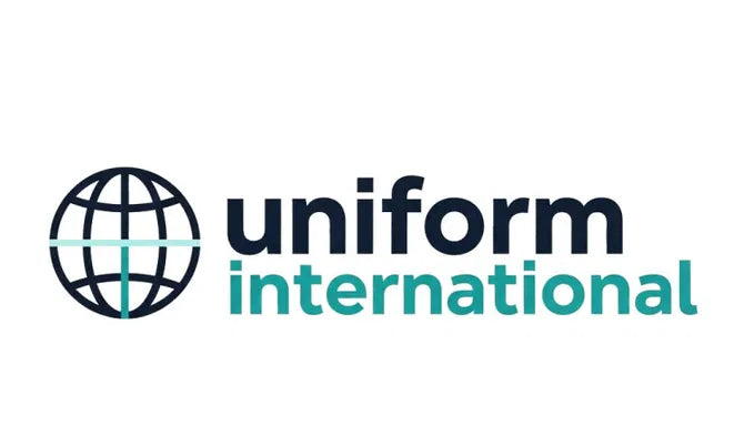 Logo image of UniformInternational.com domain with Nameify branding, featuring a professional and clean design.
