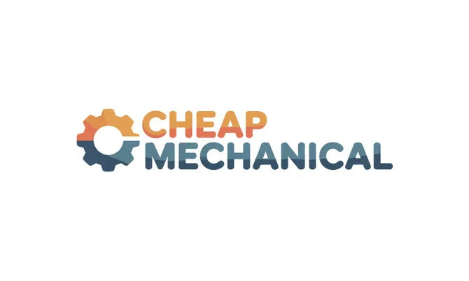 Logo image of CheapMechanical.com domain by Nameify featuring a modern design and branding elements.