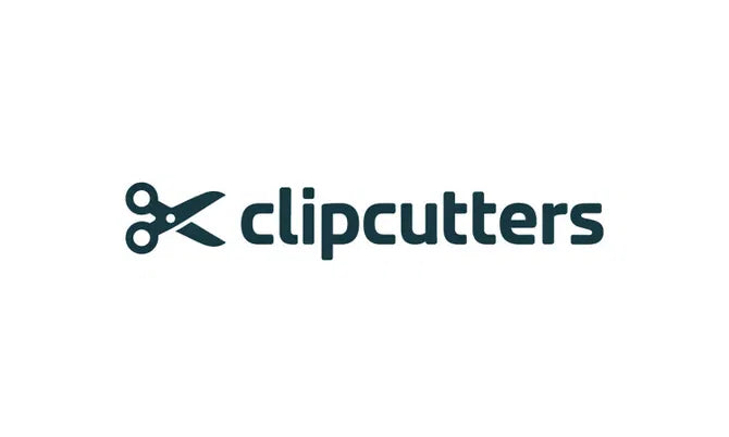 Nameify ClipCutters.com domain logo featuring the brand name and website design on a sleek graphic background.