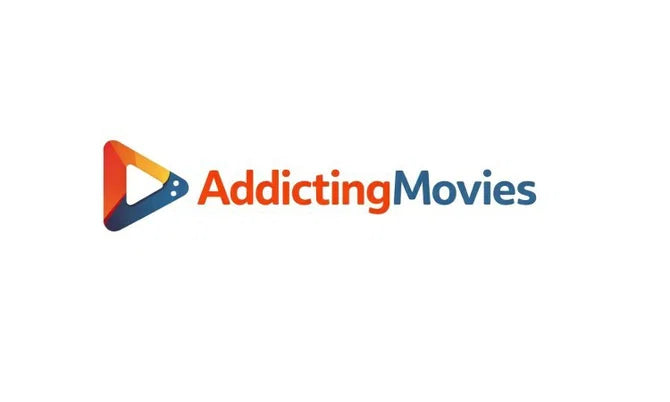 AddictingMovies.com domain logo featuring the Nameify brand with a sleek, modern design on a dark background.