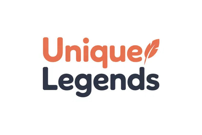 Nameify UniqueLegends.com domain logo featuring a modern design with bold text and vibrant colors.
