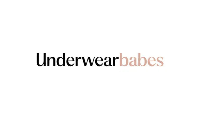 UnderwearBabes.com domain logo with the Nameify brand, featuring a stylized graphic design on a white background.