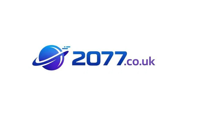 Domain name 2077.co.uk displayed in a web browser with the Nameify brand logo in the corner.
