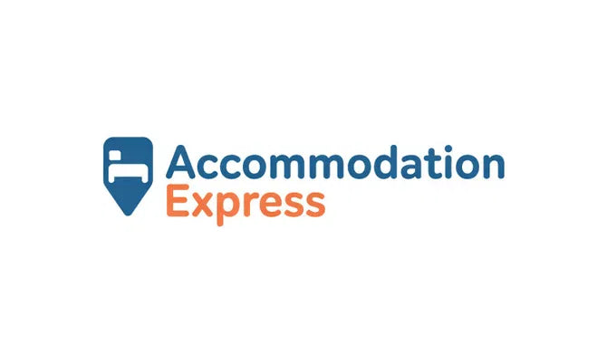 Domain name Accommodationexpress.com by Nameify, shown in a sleek digital format on a modern background.