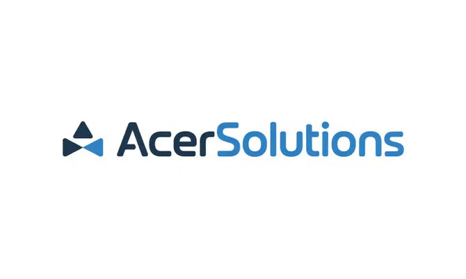 A high-quality domain image showing acersolutions.com on a sleek webpage, representing the Acersolutions.com domain by Nameify.