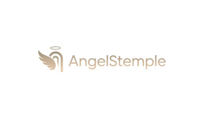 AngelStemple.com domain name displayed on a web page, representing the digital identity of the brand Nameify.