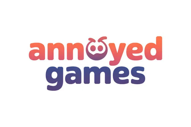AnnoyedGames.com domain name displayed on a digital screen, representing the AnnoyedGames brand and website.