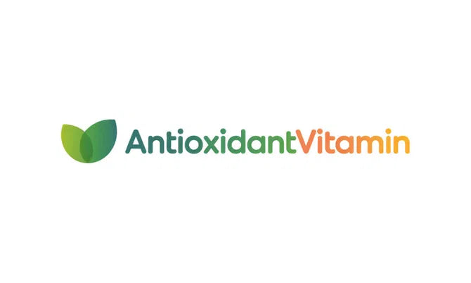 Domain name AntioxidantVitamin.com by Nameify, featuring the website's homepage with a clean, modern design and antioxidant-themed graphics.