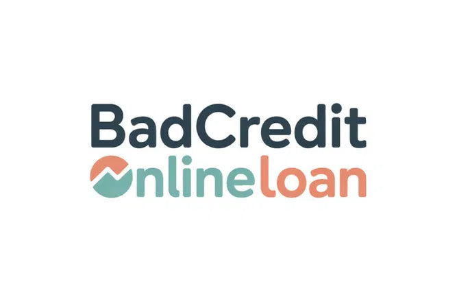 Domain name badcreditonlineloan.com by Nameify, featuring a sleek web address graphic on a modern background.