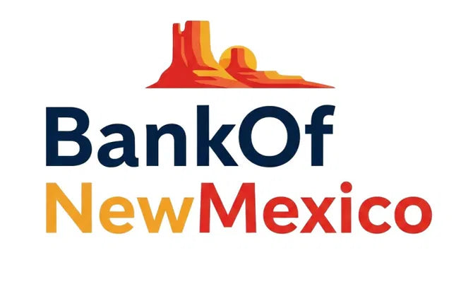 Domain name image for BankOfNewMexico.com by Nameify, showing the website's homepage with the bank's branding and logo.