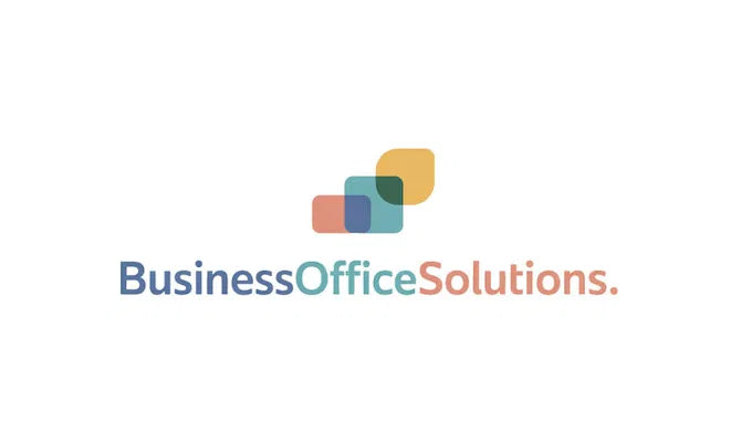 Logo for BusinessOfficeSolutions.com domain by Nameify, featuring a professional design with modern typography and branding elements.