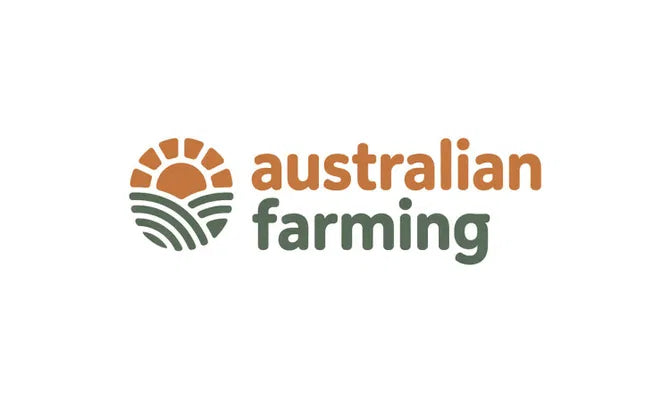 AustralianFarming.com domain logo featuring the Nameify brand, with a clean design and Australian farming themes.