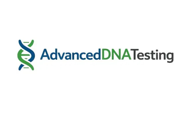Nameify logo for Advanceddnatesting.com domain, featuring a modern design with the company name in blue and gray colors.
