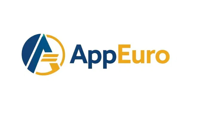 Nameify AppEuro.com domain logo featuring the brand's name and sleek design on a professional background.
