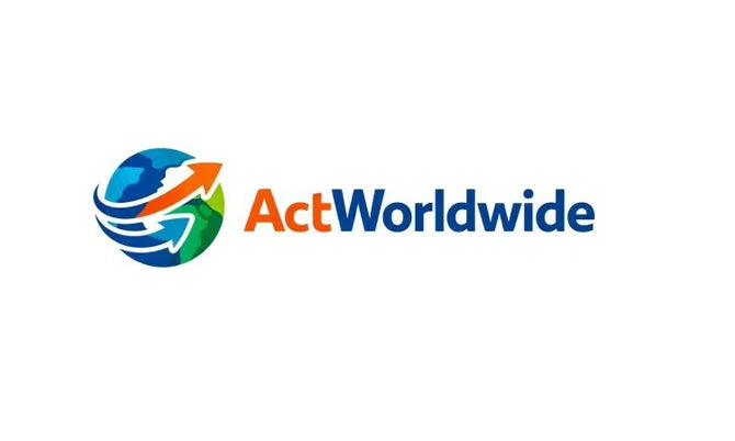 Nameify ActWorldwide.com domain logo featuring a modern design and the brand name on a clean background.
