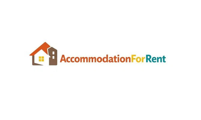 AccommodationForRent.com domain logo featuring the Nameify brand, with a clean design and the website name displayed.