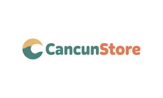 Nameify domain logo for CancunStore.com featuring a modern design with the website name in bold black and blue text.