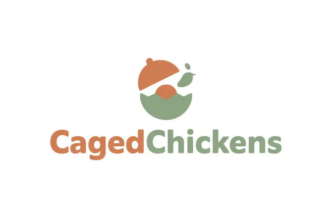 Logo for CagedChickens.com domain by Nameify, featuring a modern graphic design with the website's name and branding elements.
