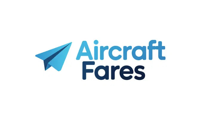 Logo image for Aircraftfares.com domain by Nameify, featuring a sleek design with aircraft-related graphics.