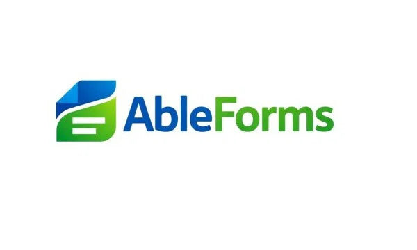 Nameify AbleForms.com domain logo featuring the AbleForms brand name on a professional graphic background.