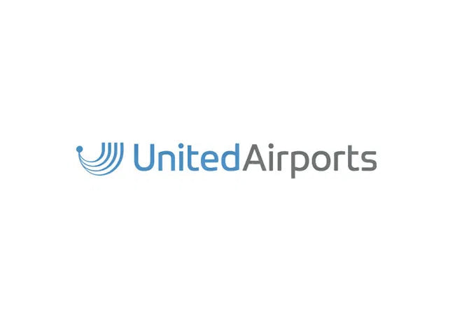 UnitedAirports.com domain logo featuring the Nameify brand, with a modern design and airline-themed graphics.