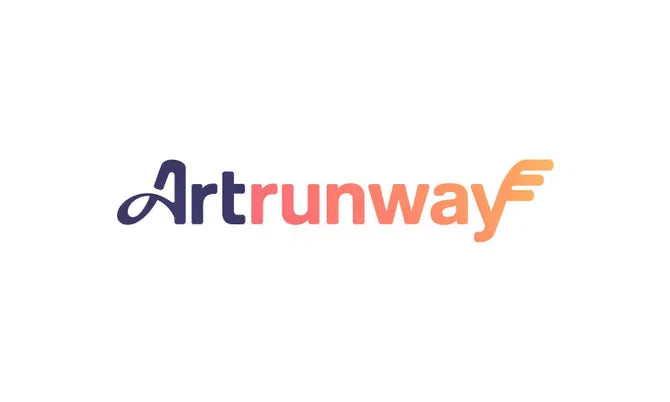 Nameify ArtRunWay.com domain logo featuring a modern design on a professional black background