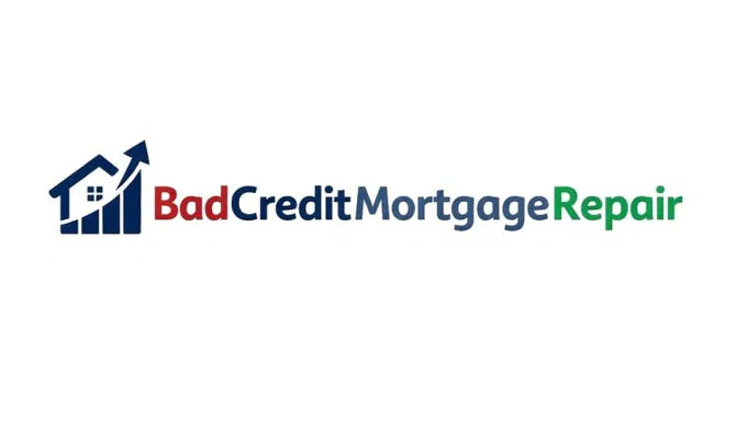 Logo for BadCreditMortgageRepair.com domain by Nameify, featuring a professional digital design with the website name.