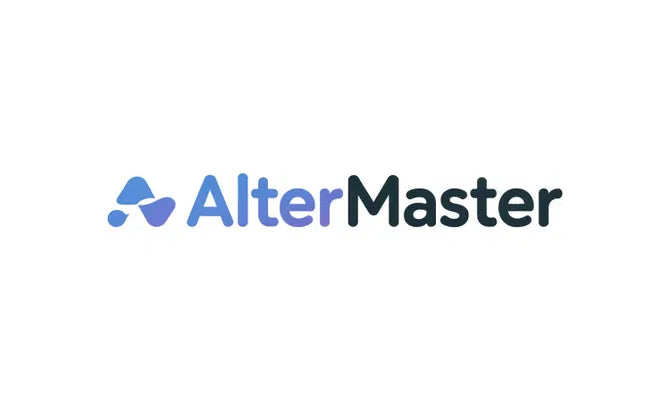 AlterMaster.com domain logo by Nameify featuring a modern design with the AlterMaster branding on a sleek background.