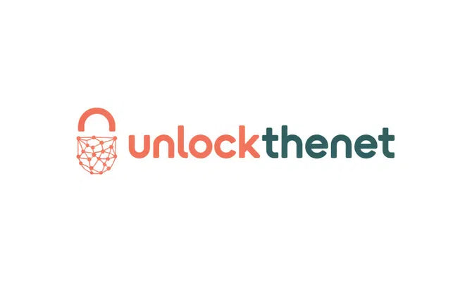 Nameify UnlockTheNet.com domain logo featuring the website name in a modern graphic design.