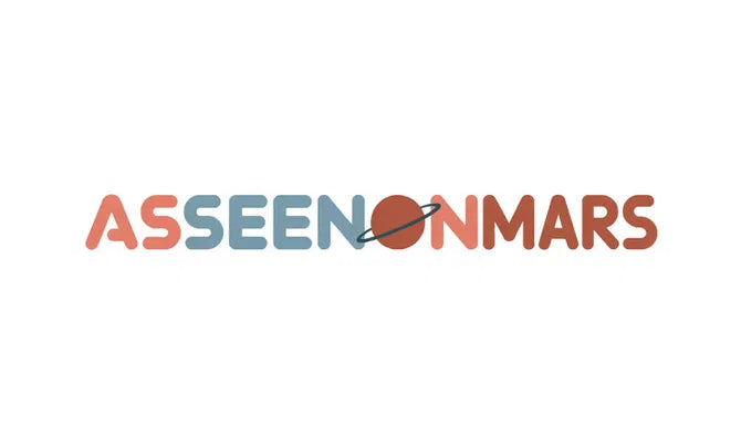 AsSeenOnMars.com domain logo with Nameify branding, featuring a modern design and space-themed elements.